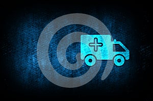 Ambulance icon abstract blue background illustration digital texture design concept