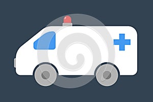 Ambulance icon. Emergency car, the medical transportation.