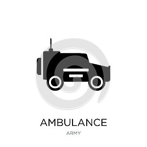 ambulance icon in trendy design style. ambulance icon isolated on white background. ambulance vector icon simple and modern flat