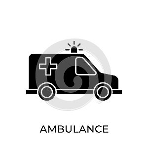 Ambulance icon vector illustration. Ambulance vector icon template. Ambulance icon design isolated on white background. Ambulance