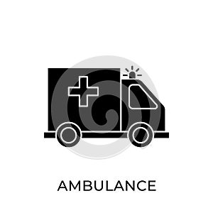 Ambulance icon vector illustration. Ambulance vector icon template. Ambulance icon design isolated on white background. Ambulance