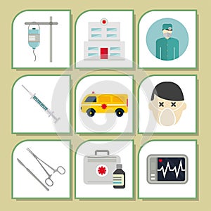 Ambulance icons vector medicine health emergency hospital urgent pharmacy pill support paramedic treatment