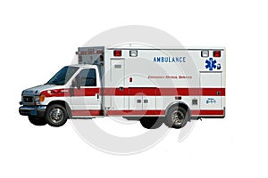 Ambulanza su bianco 