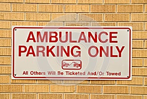 Ambulance Parking sign