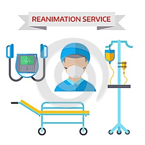 Ambulance reanimation symbols vector illustration photo