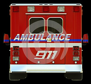 Ambulance: Rear view of emergency services vehicle