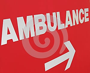 Ambulance sign to emergency room