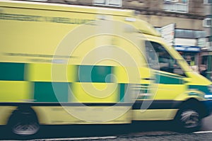 Ambulance speeding to accident - abstract motion blur shot