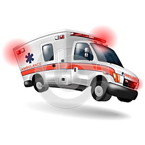 Ambulance speeding ,vector cartoon