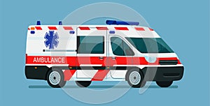 Ambulance van isolated.