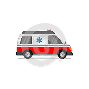 ambulance vector design in white and red