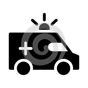 Ambulance vector glyph flat icon