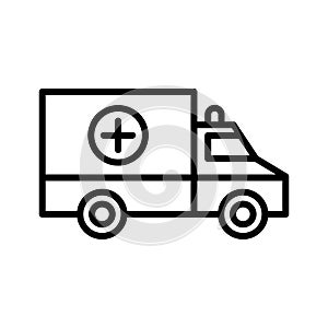 Ambulance vehicle icon. Emergency car, medicine van, care medic support