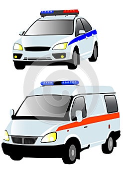 Ambulances and police