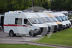 Ambulances waiting for calls