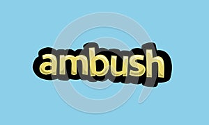 AMBUSH writing vector design on a blue background