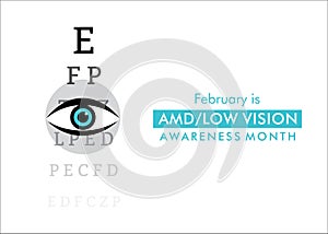 AMD or low vision awareness month concept design photo
