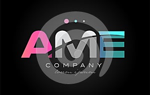 AME a m e three letter logo icon design photo