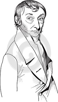 Amedeo Avogadro cartoon style portrait