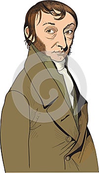 Amedeo Avogadro cartoon style portrait