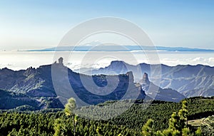 Amegine view from highest peak of Gran Canaria island â€“ Pico de las Nieves.