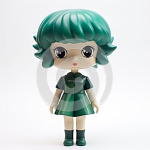 Amelia: Stylistic Manga Vinyl Toy With Short Green Hair