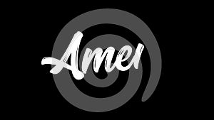 Amen - handwritten vector calligraphy lettering text.