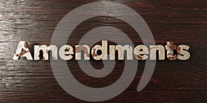 Amendments - grungy wooden headline on Maple - 3D rendered royalty free stock image