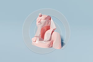 Amenhotep III , 3d rendering of a public domain ancient egypt statue in pastel colors.