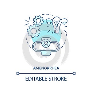 Amenorrhea blue concept icon