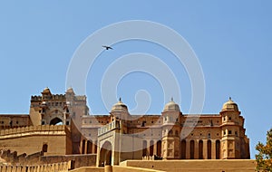 Amer fort landscape, amer town, outskirt Jaipur Rajasthan India