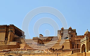 Amer fort landscape, amer town, outskirt Jaipur Rajasthan India