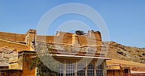 Amer fort landscape, amer town, outskirt Jaipur Rajasthan India