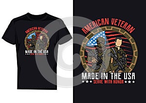 Veteran Support T-Shirt Design on EPS File