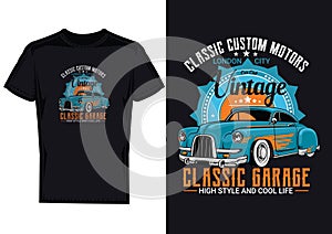 Retro Hot Rod Car T-Shirt Design on EPS File