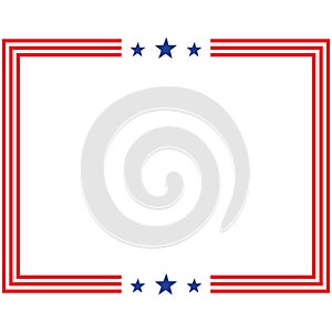 America American Flag Square Frame Banner Badge Design Vector Template Icon