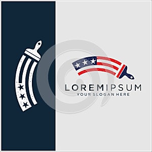 America brush logo vector design template