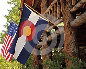 America and Colorado flags