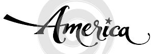 America - custom calligraphy text