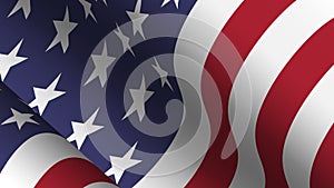 America flag background collection . Waving design . Ratio 16 : 9 . 4th of July independence day concept . Vector