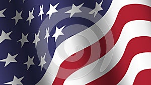 America flag background collection . Waving design . Ratio 16 : 9 . 4th of July independence day concept . Vector