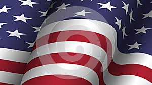 America flag background collection . Waving design . Ratio 16 : 9 . 4th of July independence day concept . Vector