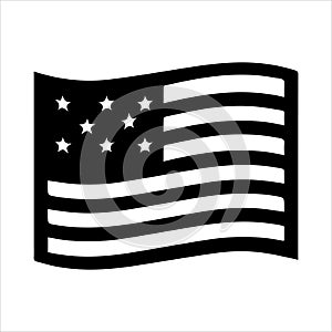 america flag Icon in trendy outline style isolated on white background.