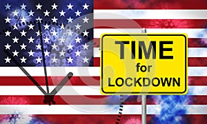 America lockdown or shutdown from ncov epidemic outbreak - 3d Illustration photo