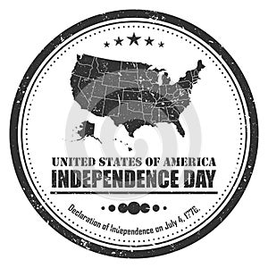 America map stamp symbol . Grunge design . 4th of july independence day concept . Vector