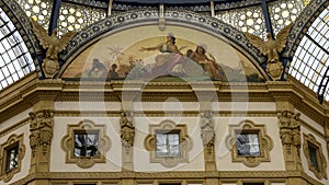 America mosaic, Galleria Vittorio Emanuele II, Milan, Italy