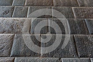 Details of masonry of Coricancha, famous temple in the Inca Empire at Cuzco, Peru photo