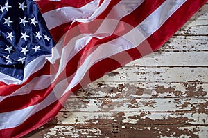 America\'s 4th of July Celebration over a white wooden rustic background to mark America\'s Independence Day.