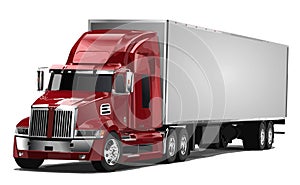 America semi truck American trailer haul 3d highway art