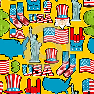 America symbols patriotic pattern. USA national ornament. State